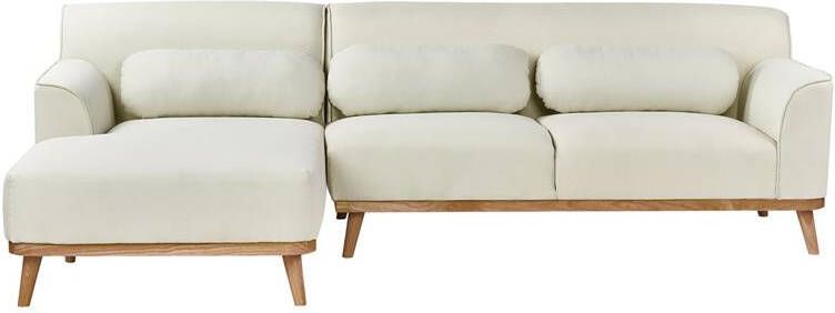 Beliani SIMOS Hoekbank Wit Rechtszijdig Polyester
