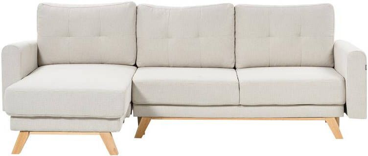 Beliani SIRO Slaapbank Beige Rechtszijdig Polyester