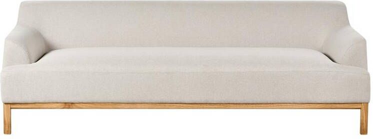 Beliani SOSJO Driezitsbank Lichtbeige Polyester