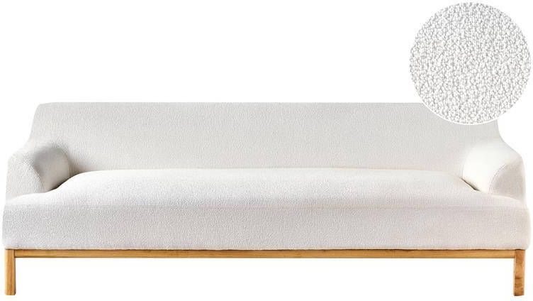 Beliani SOSJO Driezitsbank Wit Bouclé