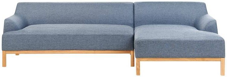 Beliani SOSJO Hoekbank Blauw Linkszijdig Polyester