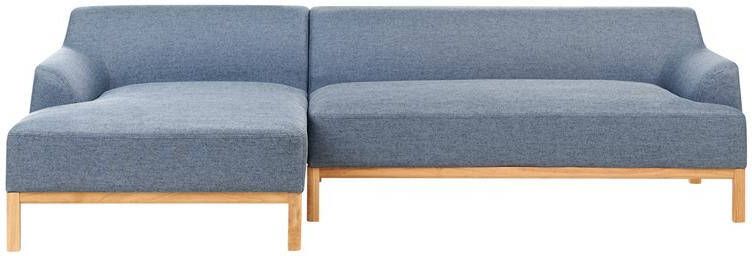 Beliani SOSJO Hoekbank Blauw Rechtszijdig Polyester