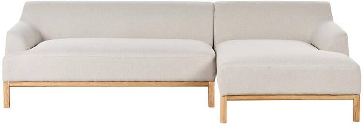Beliani SOSJO Hoekbank Lichtbeige Linkszijdig Polyester