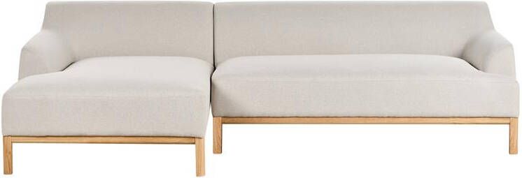 Beliani SOSJO Hoekbank Lichtbeige Rechtszijdig Polyester