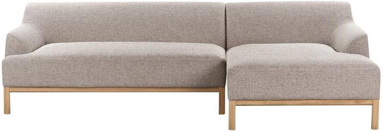 Beliani SOSJO Hoekbank Lichtbruin Linkszijdig Polyester