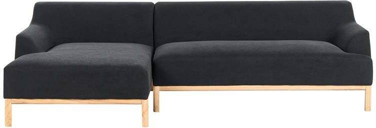 Beliani SOSJO Hoekbank Zwart Rechtszijdig Polyester