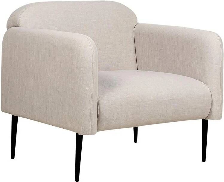 Beliani STOUBY Fauteuil Taupe Linnen