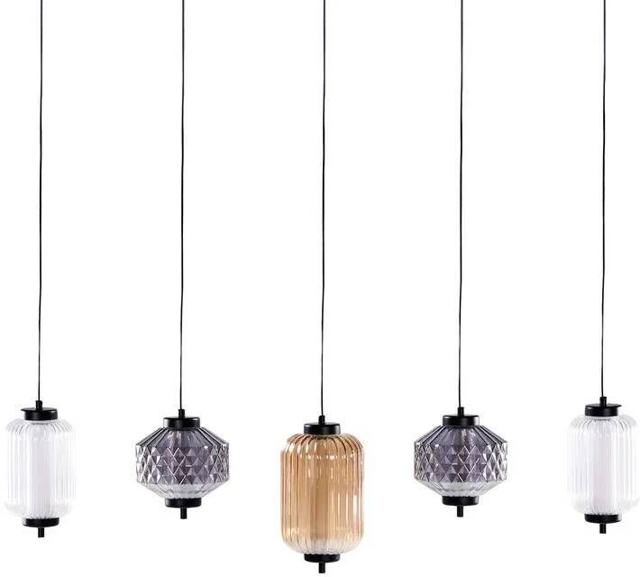 Beliani SULLANE Hanglamp 5 lampen Meerkleurig Glas