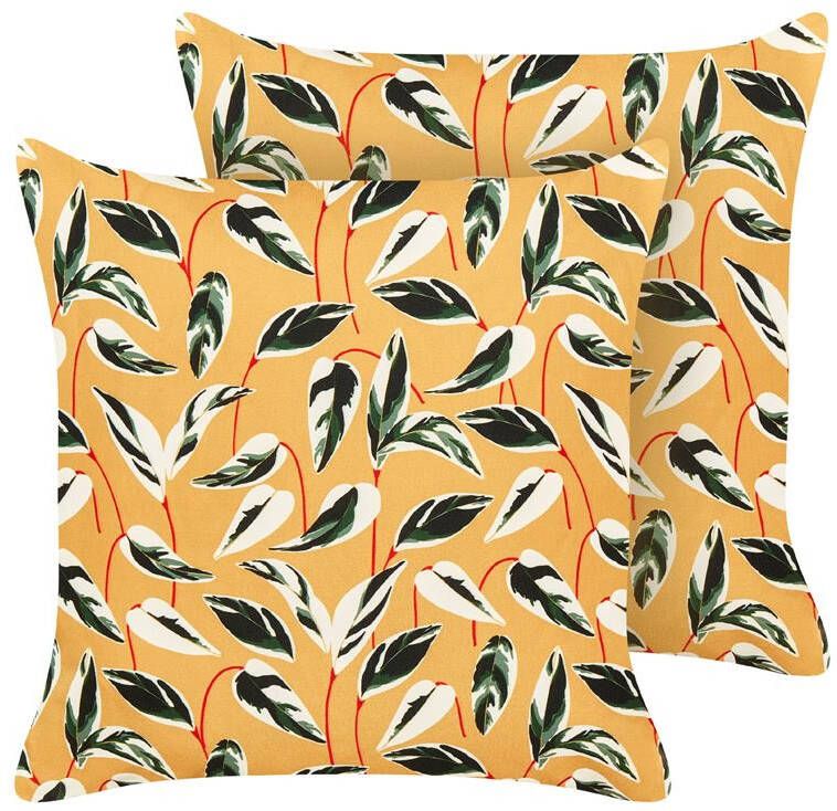 Beliani -TAGGIA-Tuinkussen set van 2-Multicolor-45 x 45 cm-Polyester