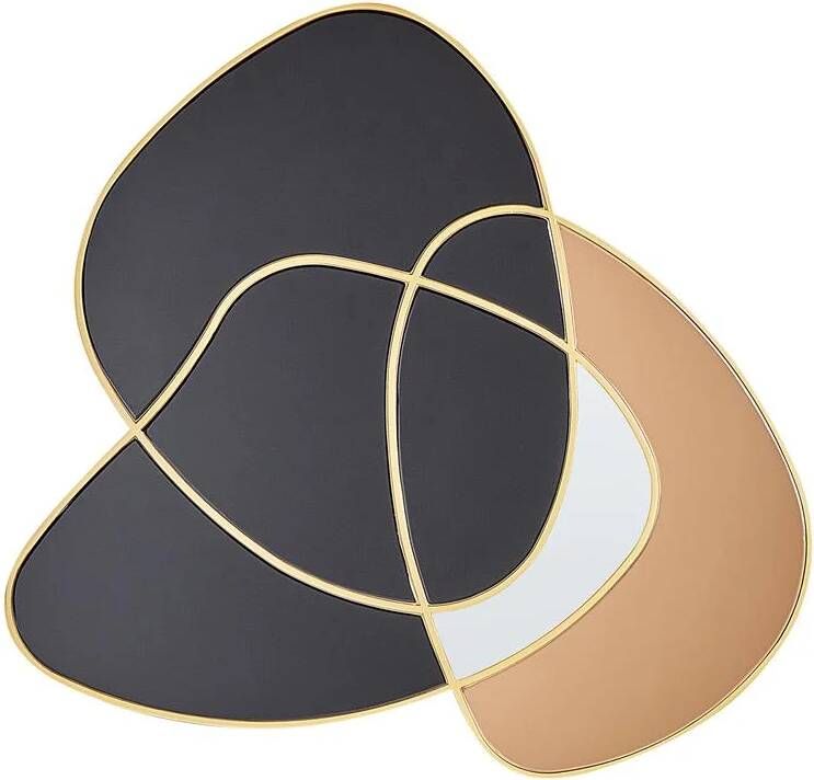 Beliani TAILLY Wandspiegel Goud|Zwart 99 x 89 cm Glas