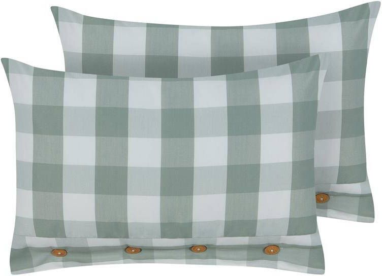 Beliani -TAMNINE-Sierkussen set van 2-Mintgroen-40 x 60 cm-Polyester