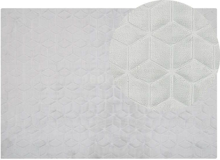 Beliani THATTA Vloerkleed Lichtgrijs 160 x 230 cm Nepbont