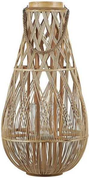 Beliani TONGA L Lantaarn Lichte houtkleur Bamboehout