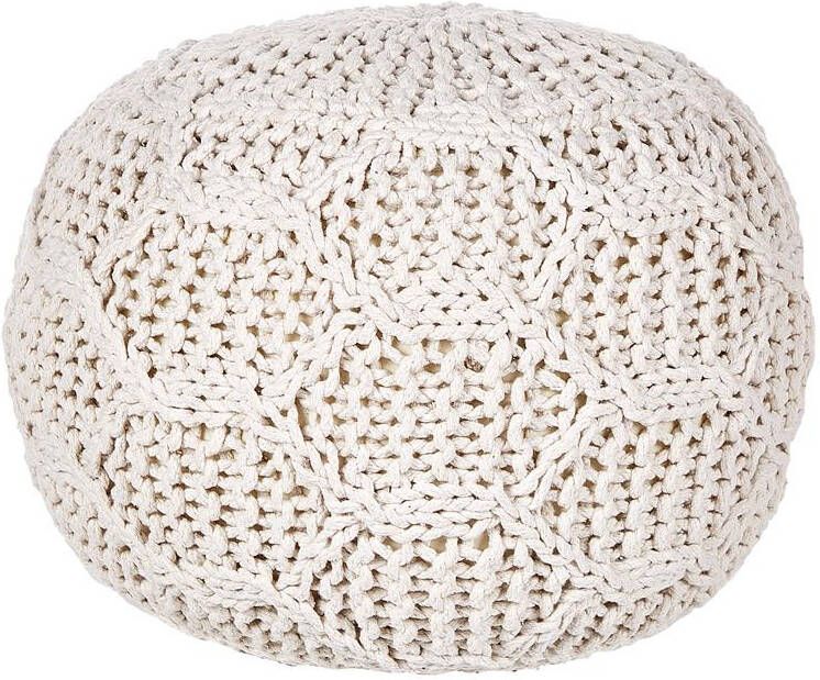 Beliani TRIMAN Poef Beige 50 x 50 x 35 cm Katoen