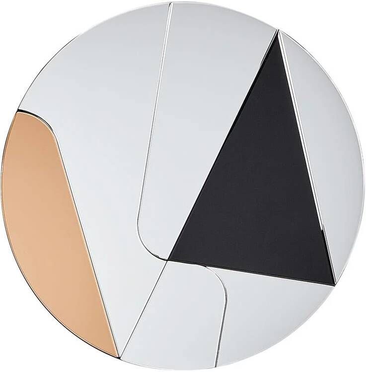 Beliani TROUVILLE Wandspiegel Goud|Zwart ø 80 cm Glas