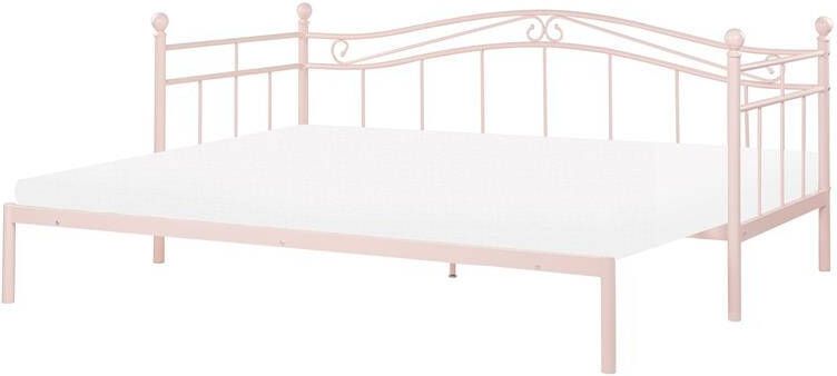 Beliani TULLE Eenpersoonsbed Roze 90 x 200 cm Metaal