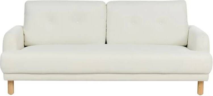 Beliani TUVE Driezitsbank Off-white Polyester