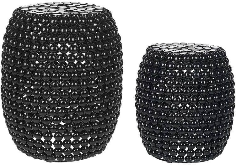 Beliani -UHANA-Bijzettafel set van 2-Zwart-Synthetisch materiaal