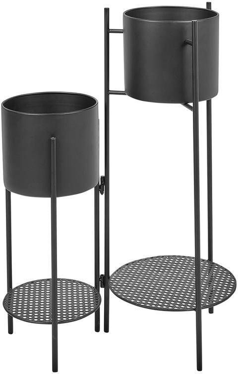 Beliani ULMUS Planten standaard Zwart 56 x 32 x 79 cm Metaal