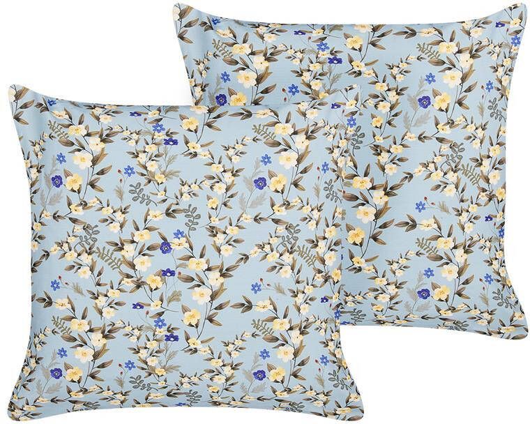 Beliani -VALLORIA-Buitenkussen set van 2-Blauw-45 x 45 cm-Polyester