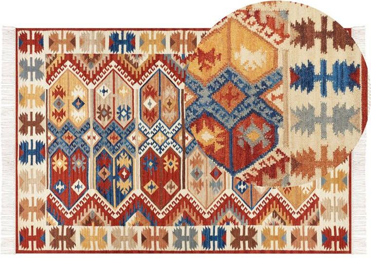 Beliani -VANASHEN-Kelim vloerkleed-Multicolor-200 x 300 cm-Wol