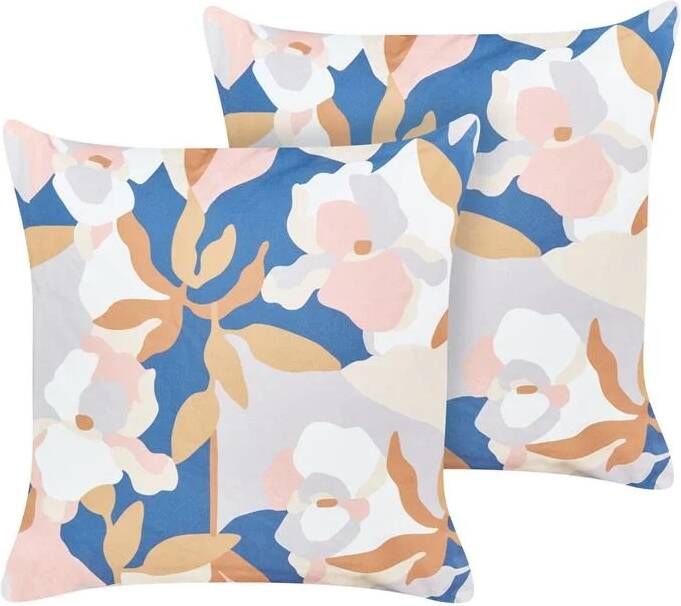 Beliani -VEREZZI-Tuinkussen set van 2-Meerkleurig-45 x 45 cm-Polyester