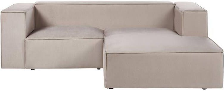 Beliani VERNON Hoekbank 2-zits Taupe- Linkszijdig Polyester