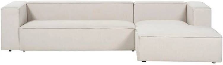 Beliani VERNON Hoekbank 3-zits Beige Linkszijdig Polyester
