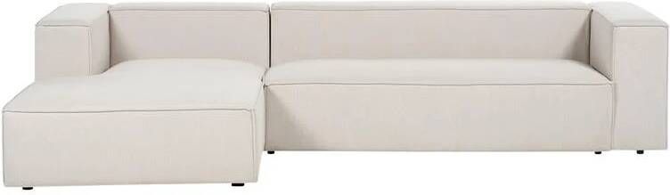 Beliani VERNON Hoekbank 3-zits Beige Rechtszijdig Polyester