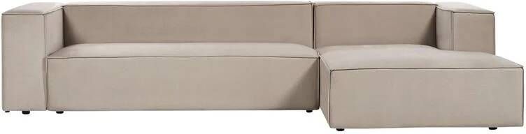 Beliani VERNON Hoekbank 3-zits Taupe Linkszijdig Polyester