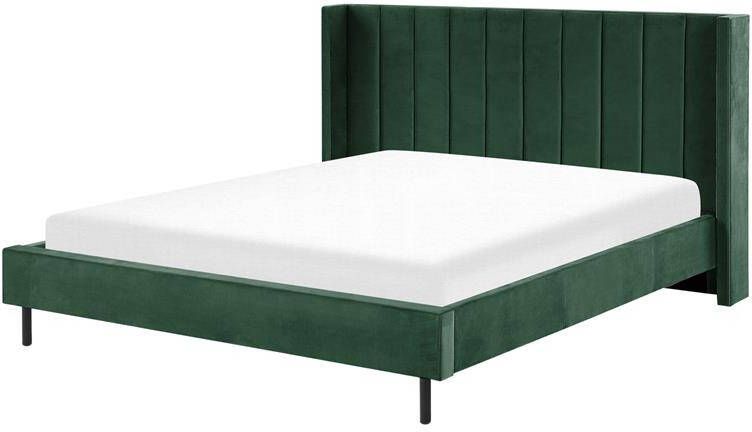 Beliani VILLETTE Tweepersoonsbed Groen 180 x 200 cm Fluweel