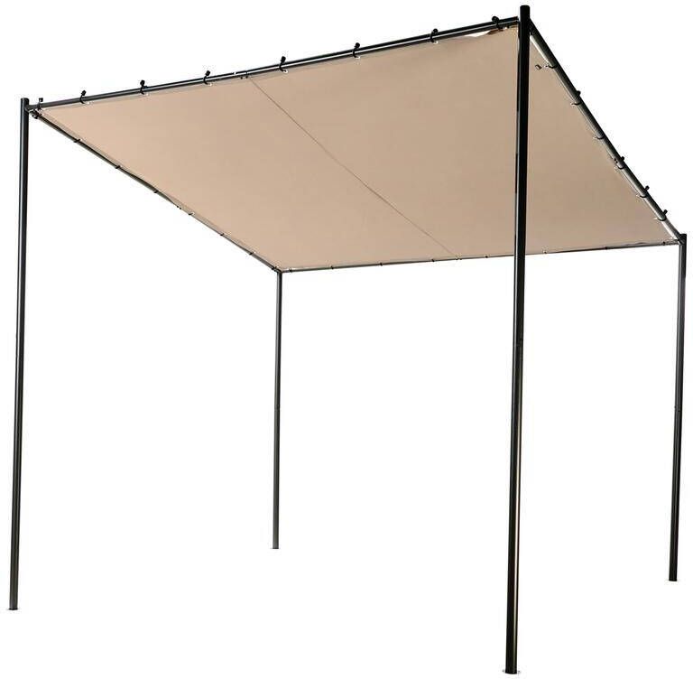 Beliani VIMINO Tuinpaviljoen Taupe Staal