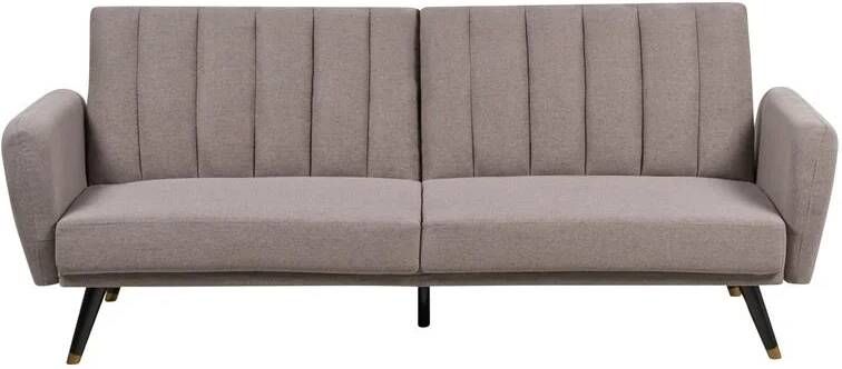Beliani VIMMERBY Slaapbank Lichtbruin Polyester