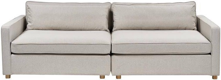 Beliani VINSTRA Driezitsbank Beige Polyester