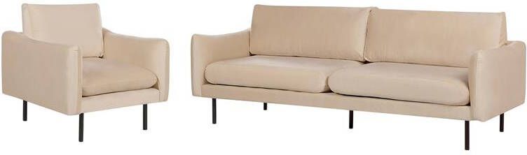 Beliani VINTERBRO Bankenset Beige Fluweel