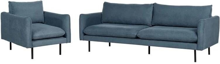 Beliani VINTERBRO Bankenset Blauw Polyester