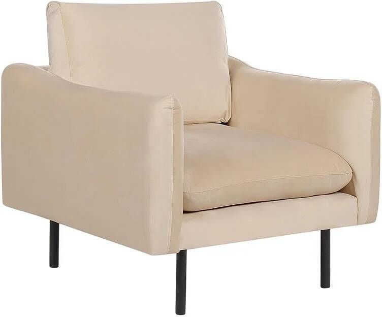Beliani VINTERBRO Fauteuil Beige Fluweel