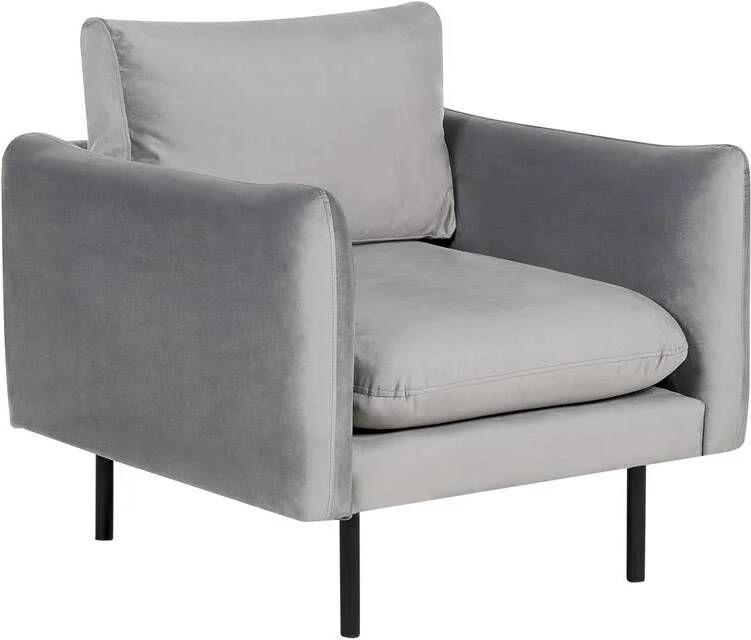 Beliani VINTERBRO Fauteuil Grijs Fluweel