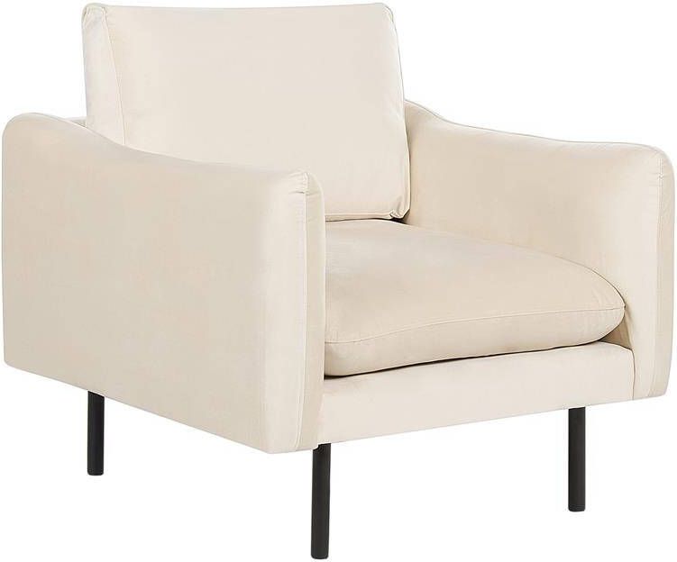 Beliani VINTERBRO Fauteuil Lichtbeige Fluweel