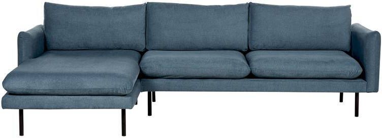 Beliani VINTERBRO Hoekbank Blauw Rechtszijdig Polyester