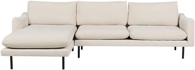 Beliani VINTERBRO Hoekbank Lichtbeige Rechtszijdig Polyester