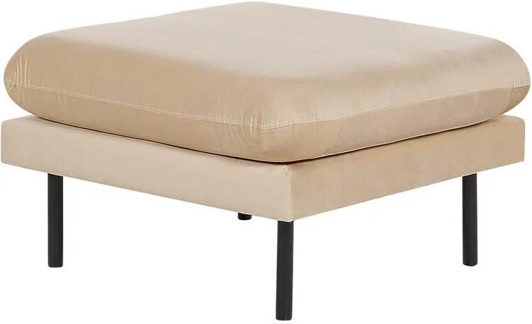 Beliani VINTERBRO Ottomaan Beige Fluweel