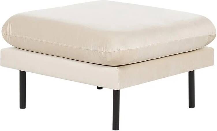 Beliani VINTERBRO Ottomaan Lichtbeige Fluweel