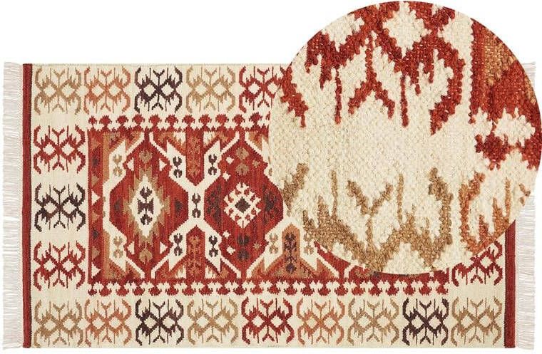 Beliani VOSKEVAZ Kelim vloerkleed Multicolor 80 x 150 cm Wol