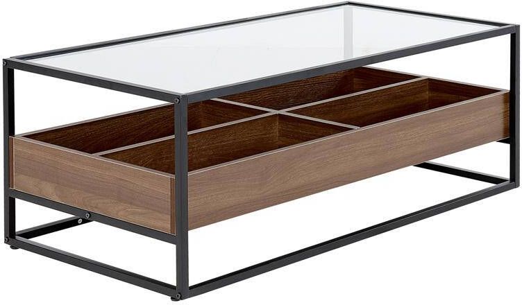 Beliani WACO Salontafel-Zwart-Veiligheidsglas IJzer