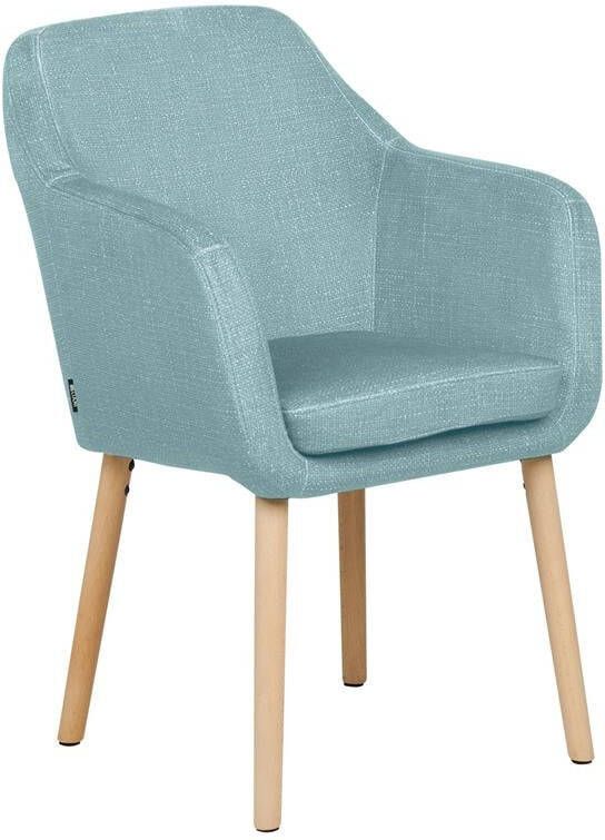 Beliani YORKVILLE II Eetkamerstoel Blauw Fluweel