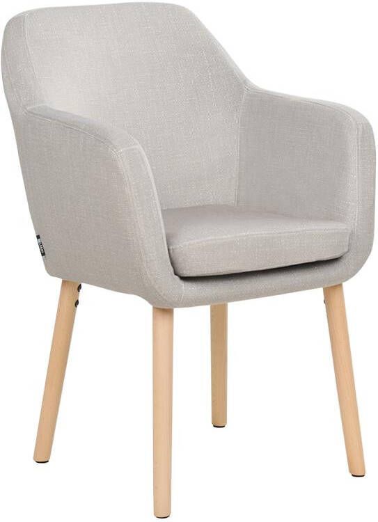 Beliani YORKVILLE II Eetkamerstoel Taupe Fluweel