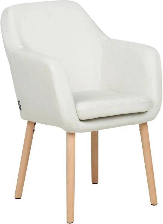 Beliani YORKVILLE II Eetkamerstoel Wit Fluweel