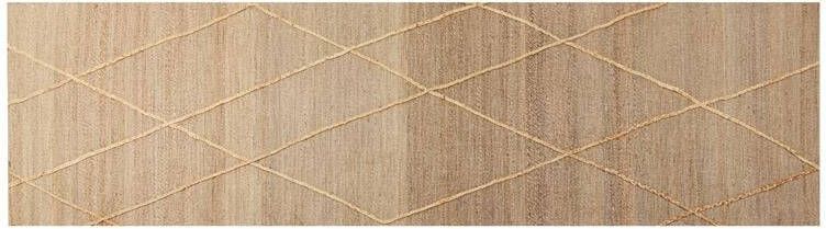 Beliani YUVACIK Laagpolig vloerkleed Beige 80 x 300 cm Jute