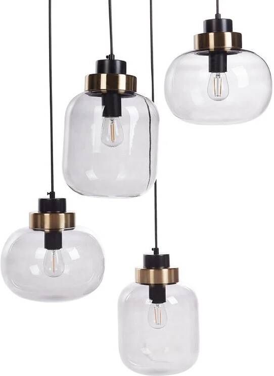 Beliani ZAYANDE Hanglamp Grijs Glas